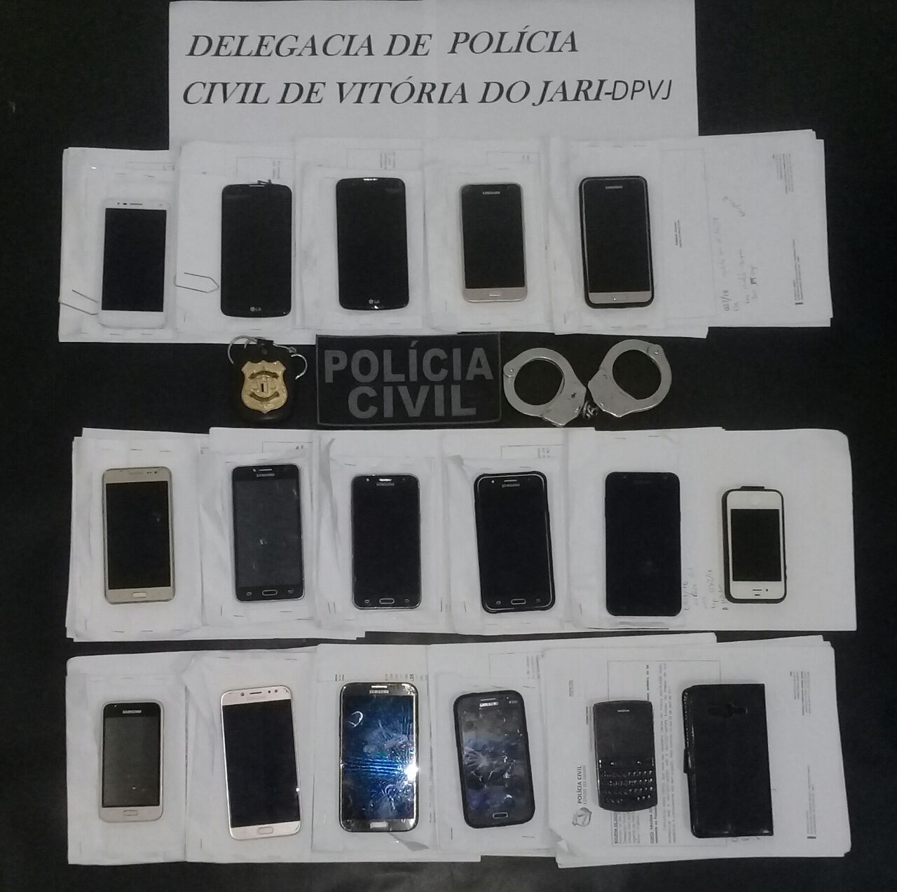 Delegacia de Polícia de Vitória do Jari no combate aos crimes de furto, roubo e receptação de telefones celulares e tablets